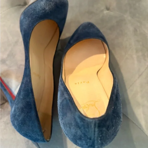 Christian Louboutin Blue Heels Elegant Design - Picture 2 of 12